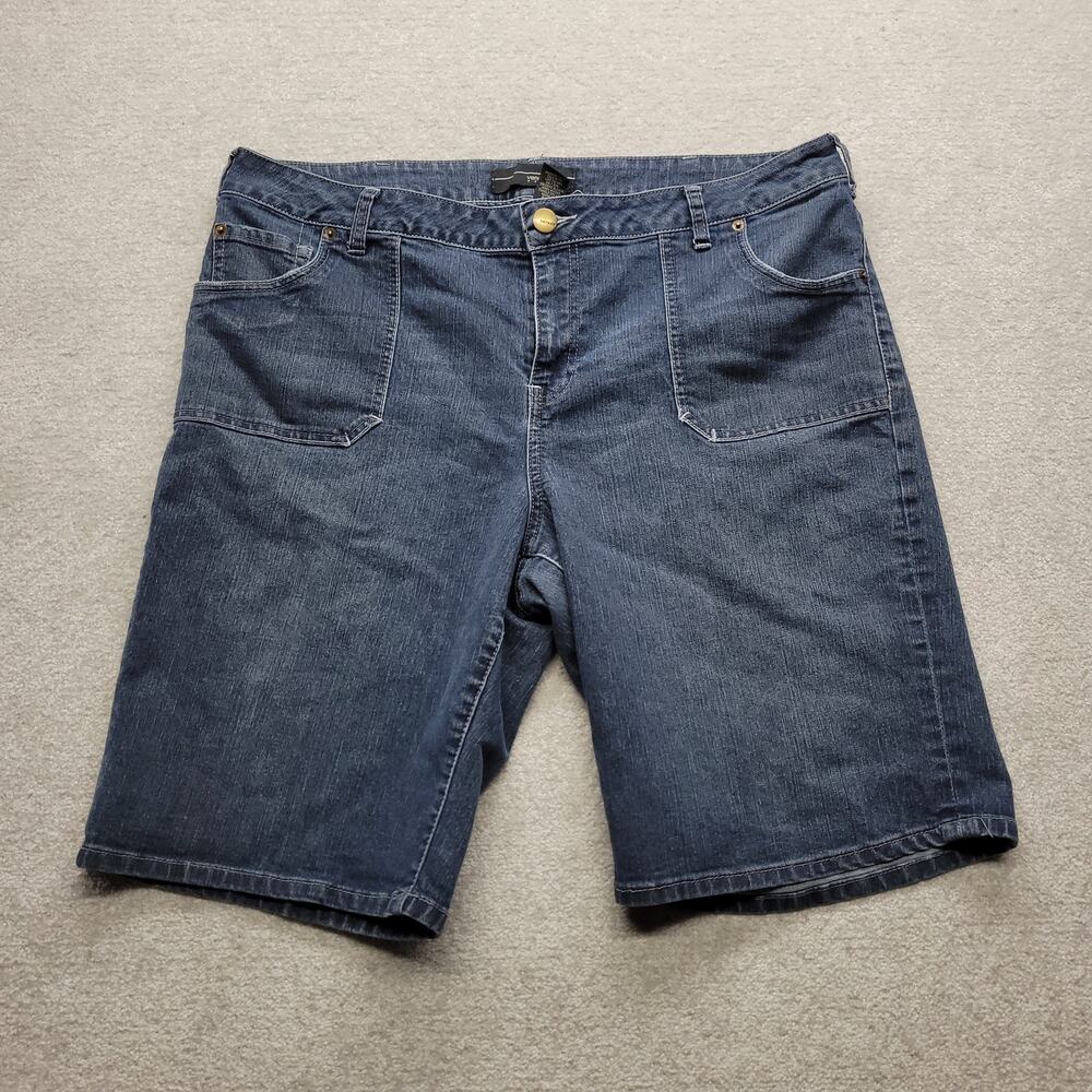 Venezia Womens Denim Bermuda Shorts Size 22 Blue Jean Stretch Plus Size